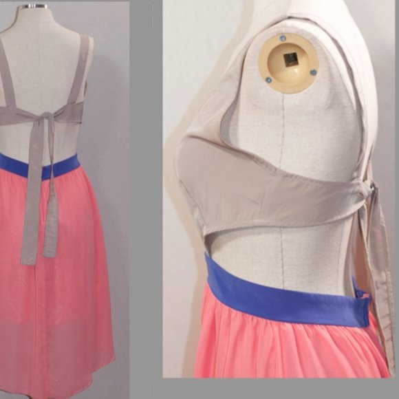 Multi Color Silk Halter Dress (S) - Picture 12 of 13